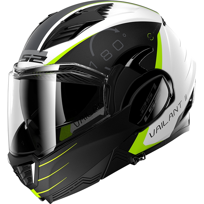 Překlápěcí přilba na motorku LS2 FF900 Valiant II Codex černo-fluo žluto-bílá