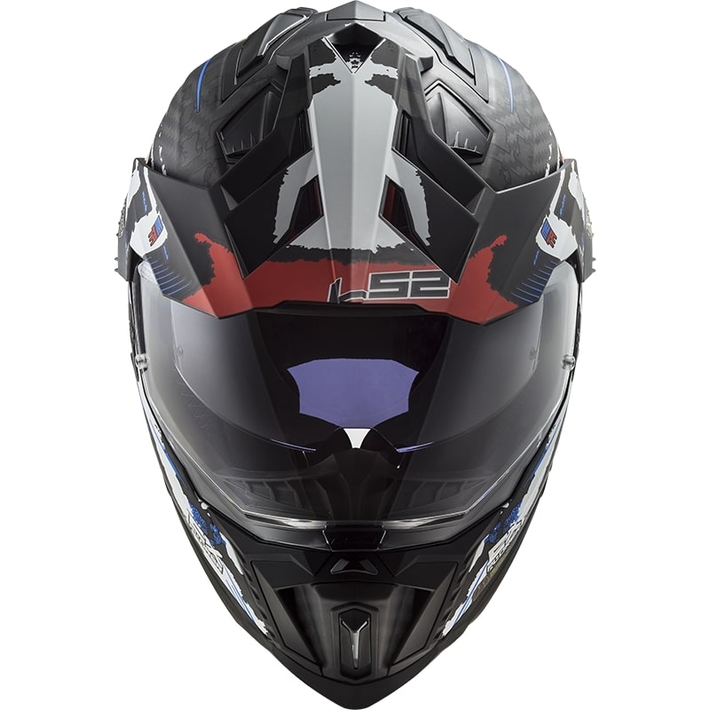 Endurohjelm LS2 MX701 Explorer C Extend sort-blå-rød