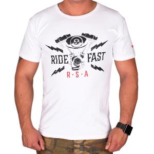 T-shirt RSA Ride Fast hvid udsalg