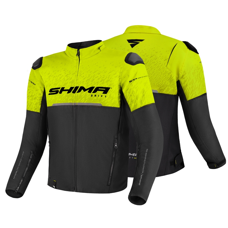 Motorcykeljakke Shima Drift sort-fluogul