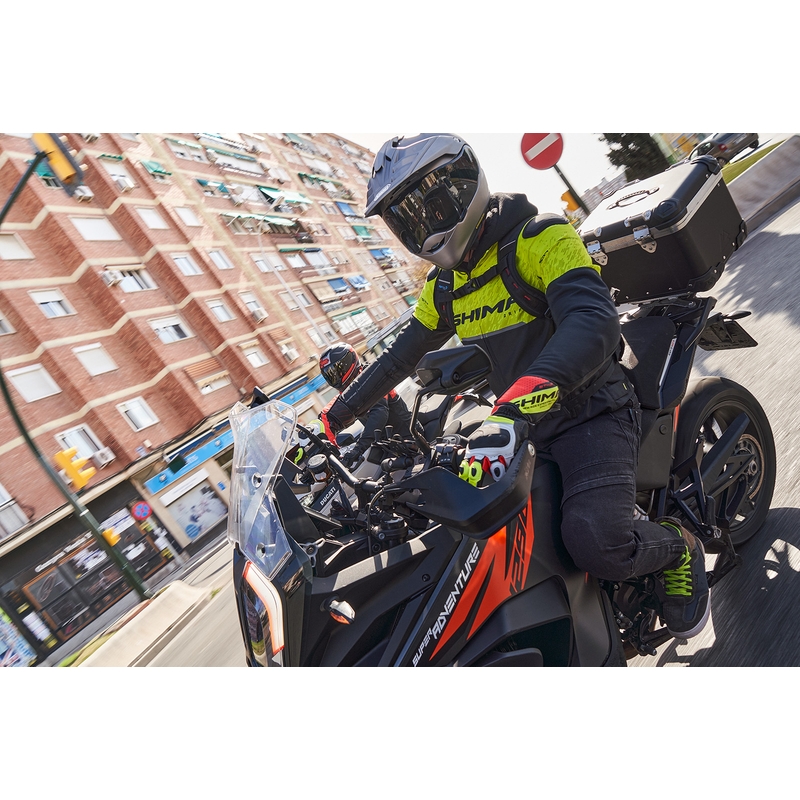 Motorcykeljakke Shima Drift sort-fluogul