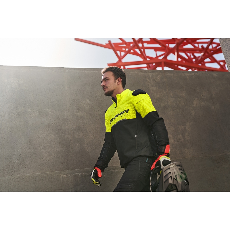 Motorcykeljakke Shima Drift sort-fluogul