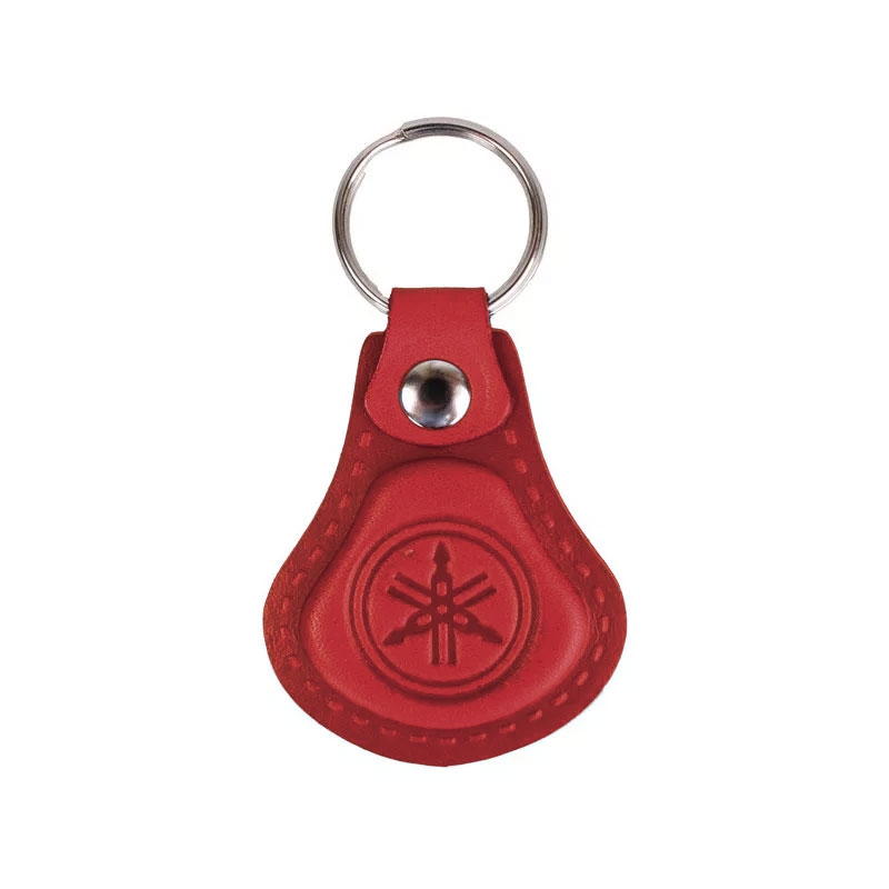Nøglering i læder Yamaha rød
