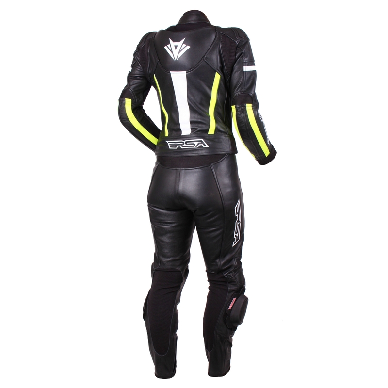 RSA Virus Black-White-Fluo Yellow motorcykeloverall til kvinder udsalg