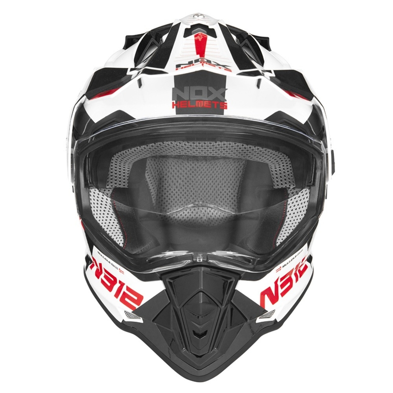 Enduro přilba NOX N312 EXTEND 2022 červeno-šedo-bílá výprodej