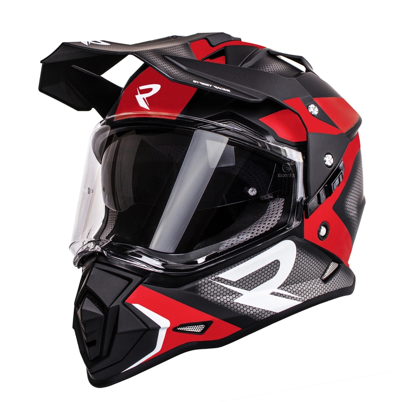 Enduro-hjelm Street Racer Tracker sort-rød