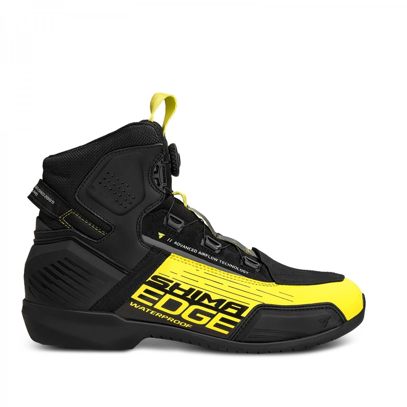 Shima Edge WP sort-fluogule motorcykelstøvler