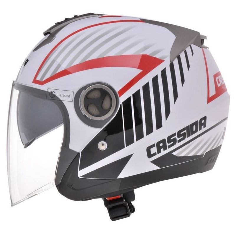 Cassida Magnum sort-hvid-rød motorcykelhjelm