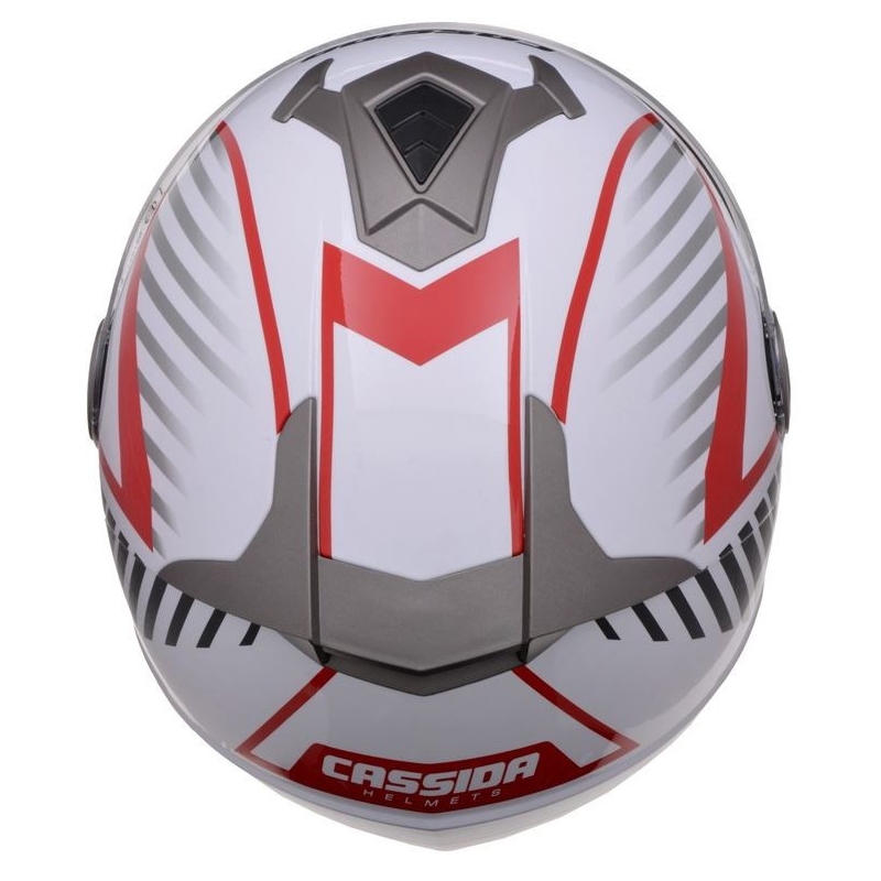 Cassida Magnum sort-hvid-rød motorcykelhjelm