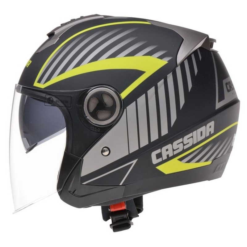 Cassida Magnum sort-grå-fluogul motorcykelhjelm