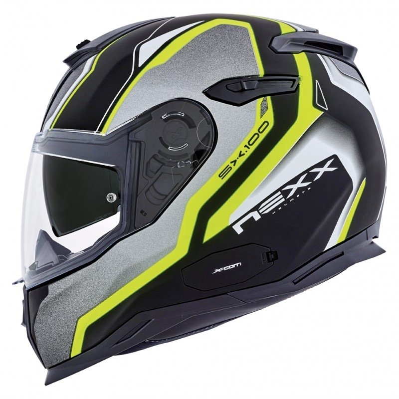 Přilba na motorku Nexx SX 100 Blast černo-šedo-fluo žlutá výprodej
