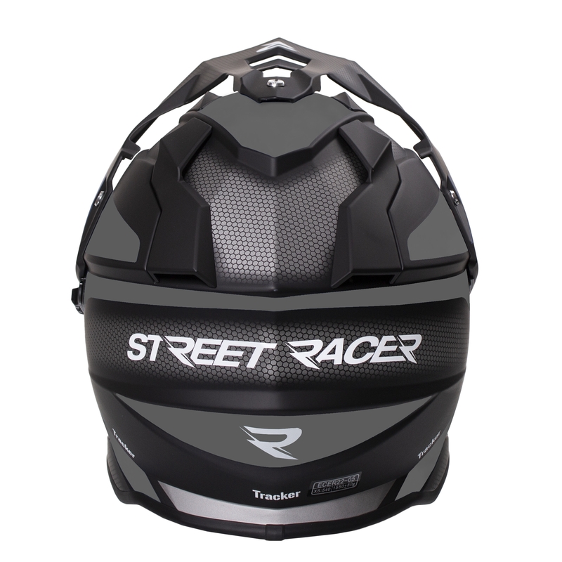 Endurohjelm Street Racer Tracker sort-grå