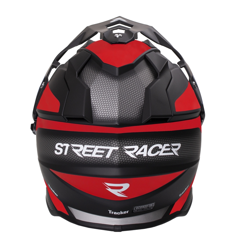 Enduro-hjelm Street Racer Tracker sort-rød