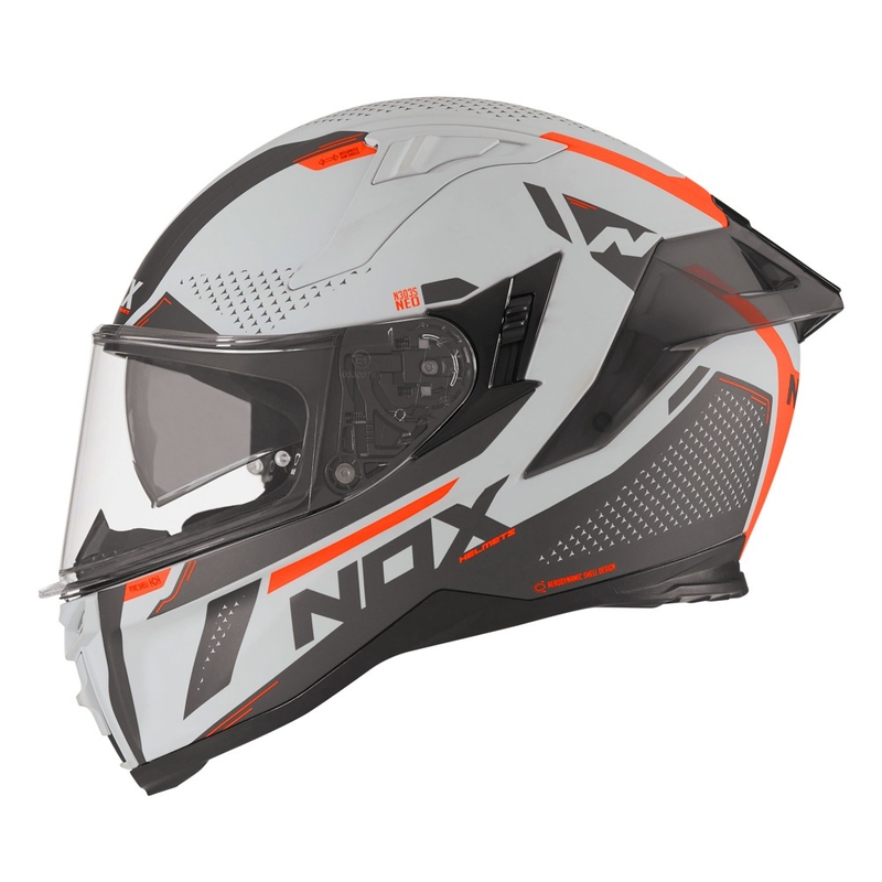 Integrální přilba na motorku NOX N303-S Neo šedo-fluo oranžová výprodej