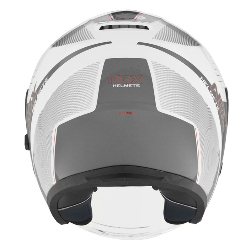 Otevřená přilba na motorku NOX N128 Spirit bílo-červená