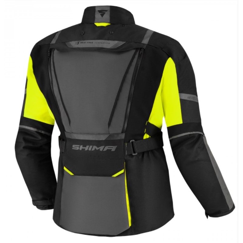 Motorcykeljakke Shima Hero 2.0 sort-grå-fluogul