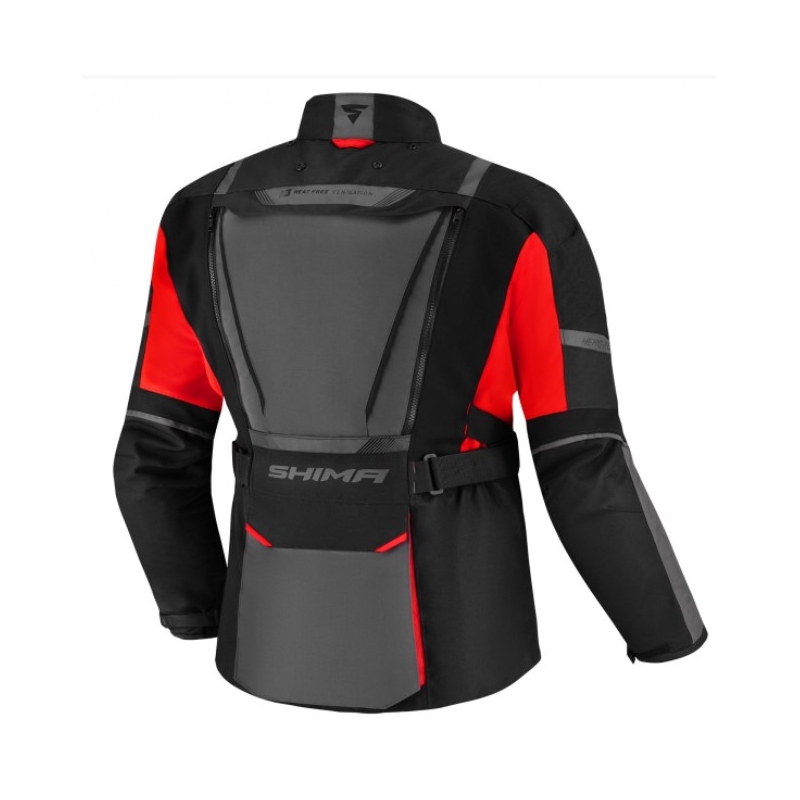 Motorcykeljakke Shima Hero 2.0 sort-grå-rød