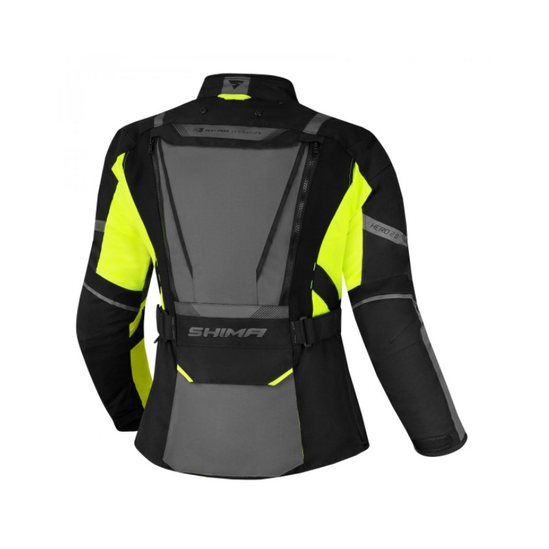 Shima Hero 2.0 Black-Gray-Fluo Yellow motorcykeljakke til kvinder