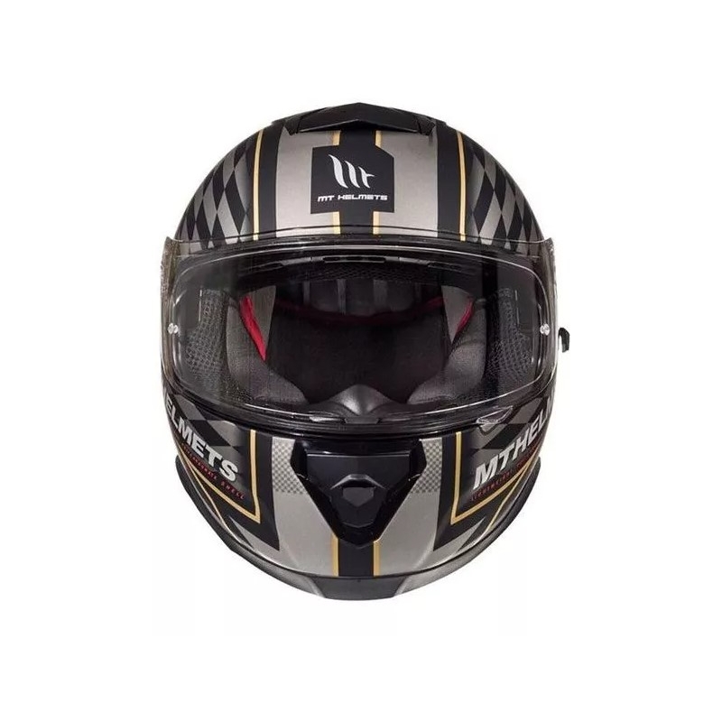 MT Thunder 3 SV isle of man sort og sølv integreret motorcykelhjelm udsalg
