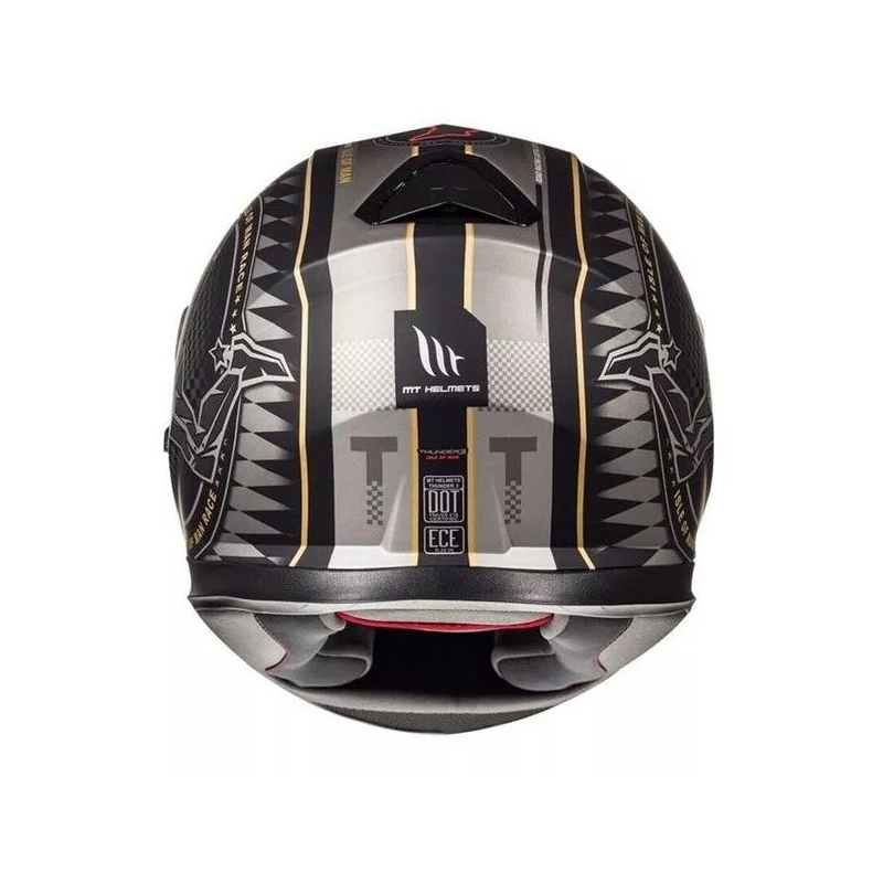 MT Thunder 3 SV isle of man sort og sølv integreret motorcykelhjelm udsalg