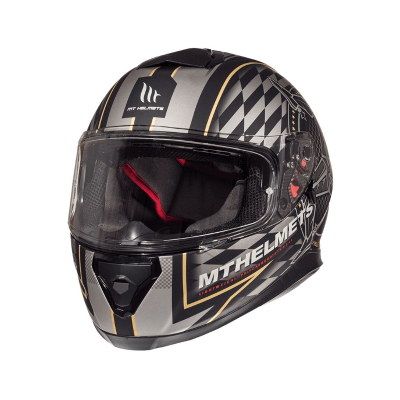 MT Thunder 3 SV isle of man sort og sølv integreret motorcykelhjelm udsalg