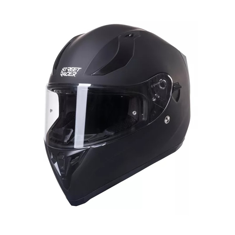Integreret motorcykelhjelm Street Racer SR I1 MotoZem Performance sort mat udsalg