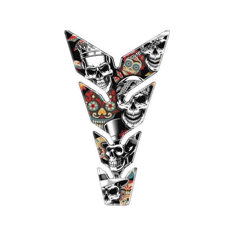 Klistermærke til brændstoftank med tryk - Max Skulls2