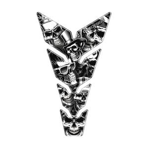 Klistermærke til brændstoftank med tryk - Max Skulls1