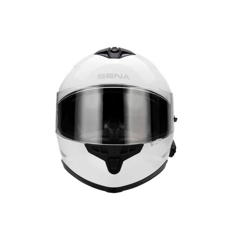 Motorcykelhjelm med headset SENA Outride blank hvid