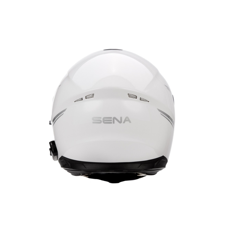 Motorcykelhjelm med headset SENA Outride blank hvid