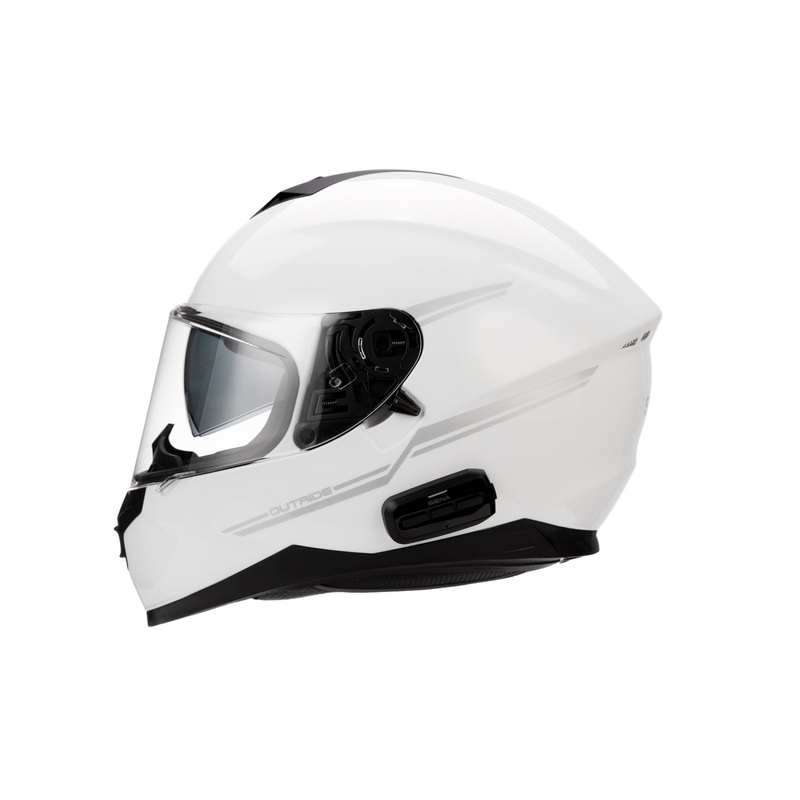 Motorcykelhjelm med headset SENA Outride blank hvid