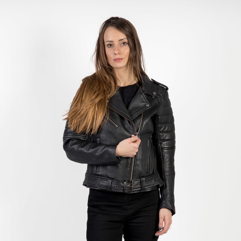 Ozone Ramones Modern Black motorcykeljakke til kvinder udsalg