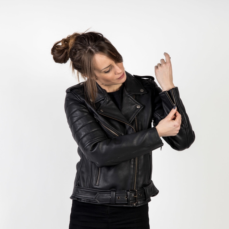 Ozone Ramones Modern Black motorcykeljakke til kvinder udsalg