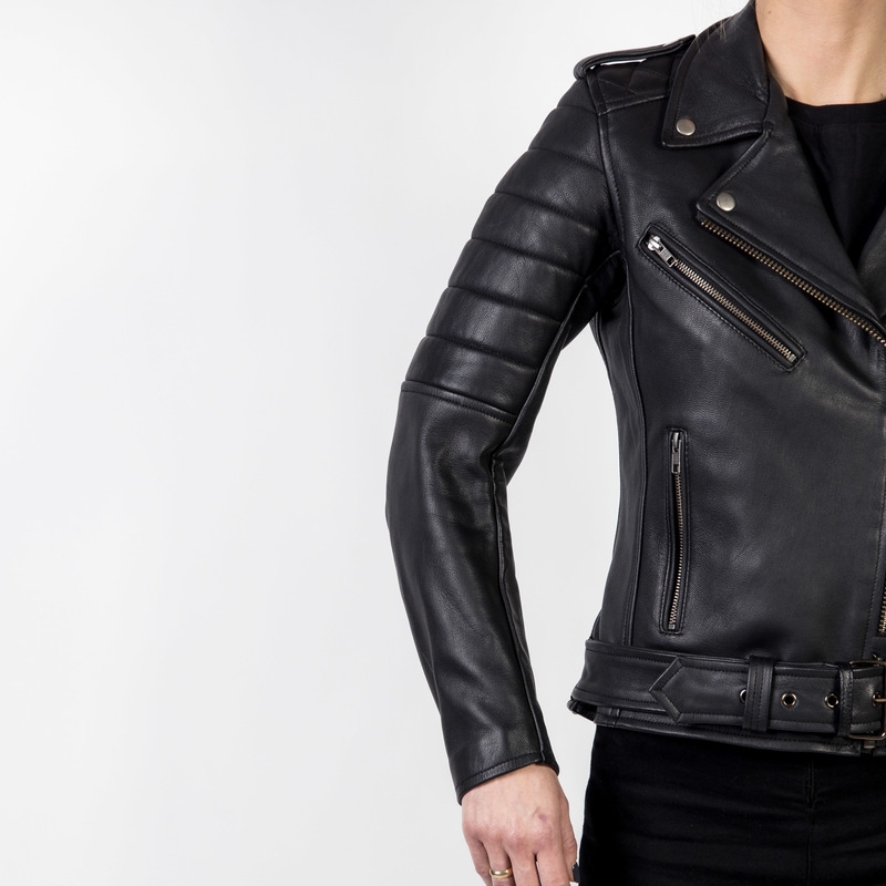 Ozone Ramones Modern Black motorcykeljakke til kvinder udsalg