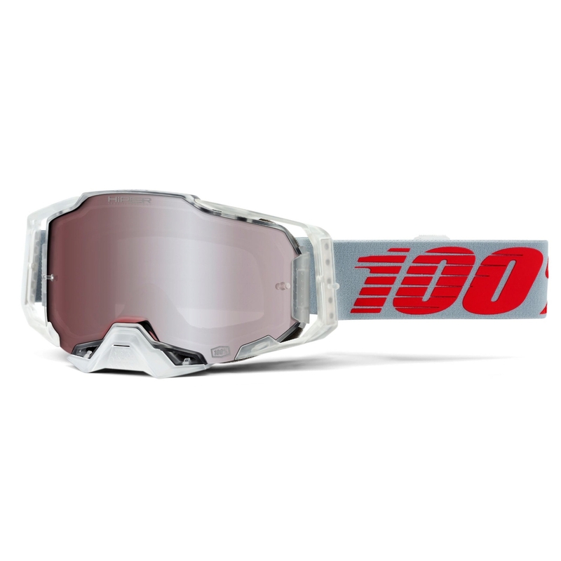 Motocross-briller 100% ARMEGA X-Ray-Hiper sølvfarvet plexi