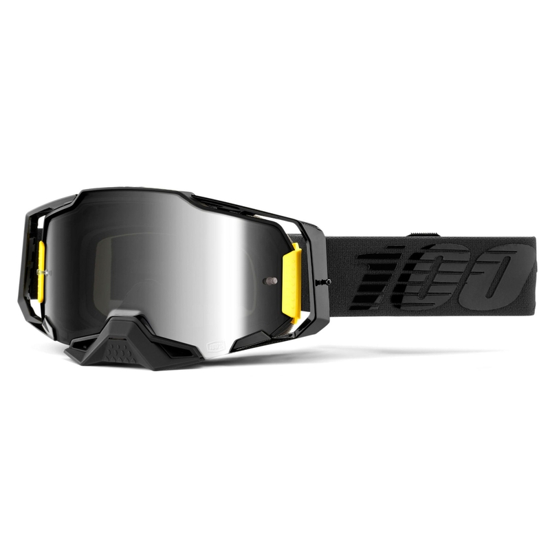 Motocrossbriller 100% ARMEGA Nightfall black (spejlvendt sølvplexi) udsalg