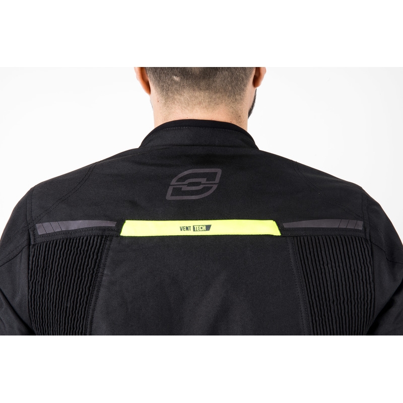 Ozone Delta IV motorcykeljakke sort-fluo gul