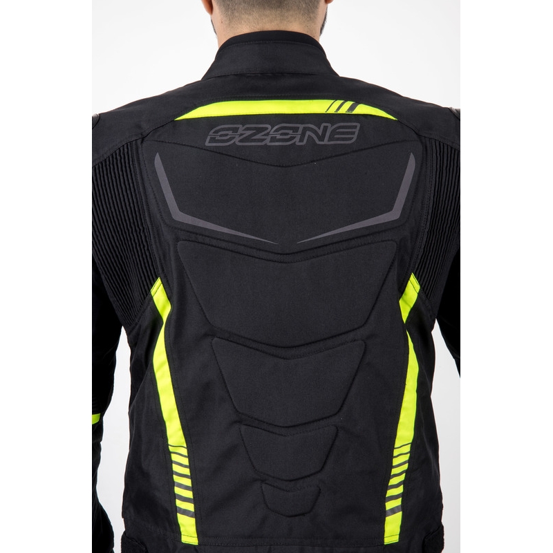 Ozone Pulse sort-fluogul motorcykeljakke
