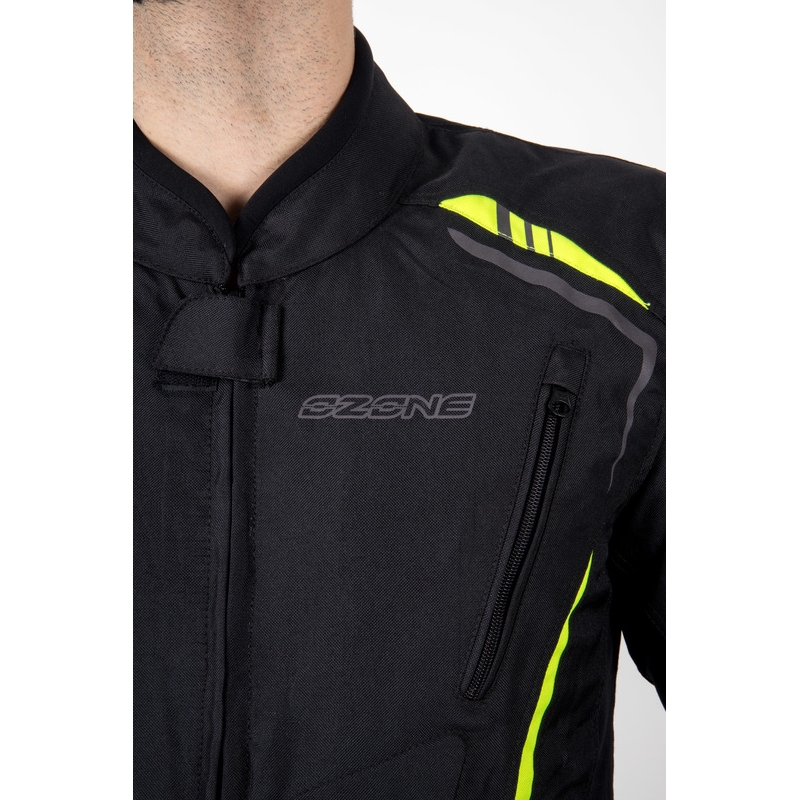 Ozone Pulse sort-fluogul motorcykeljakke