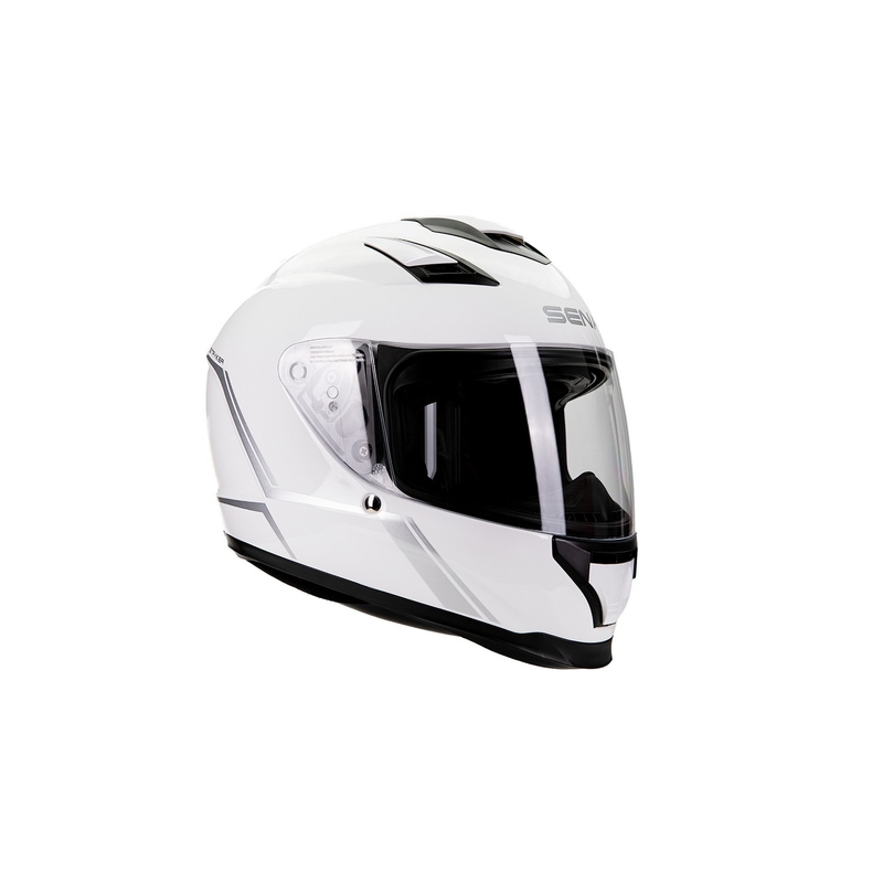 Integralhjelm med mesh headset SENA Stryker blank hvid