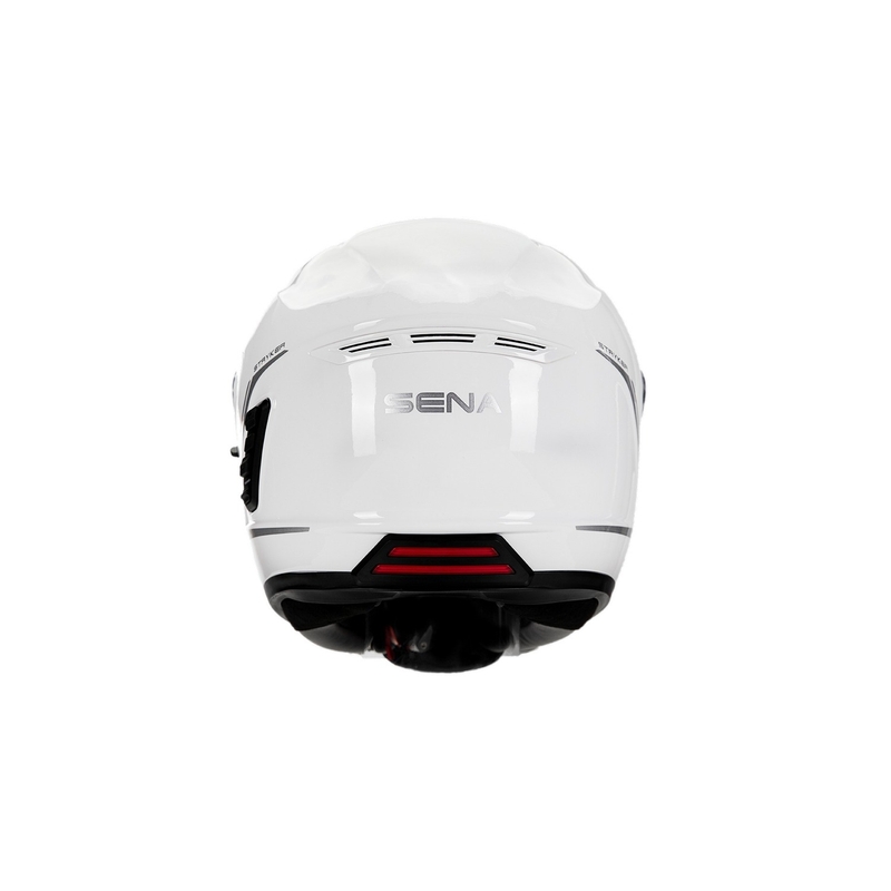 Integralhjelm med mesh headset SENA Stryker blank hvid