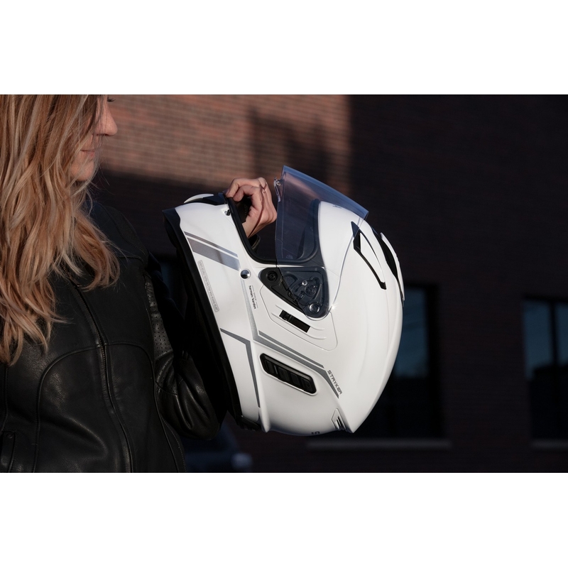 Integralhjelm med mesh headset SENA Stryker blank hvid