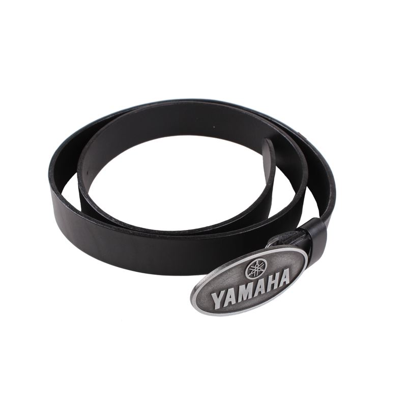 Moto-bælte i læder med Yamaha-spænde