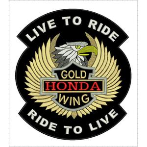 Patch Live to Ride Gold Wing - stor