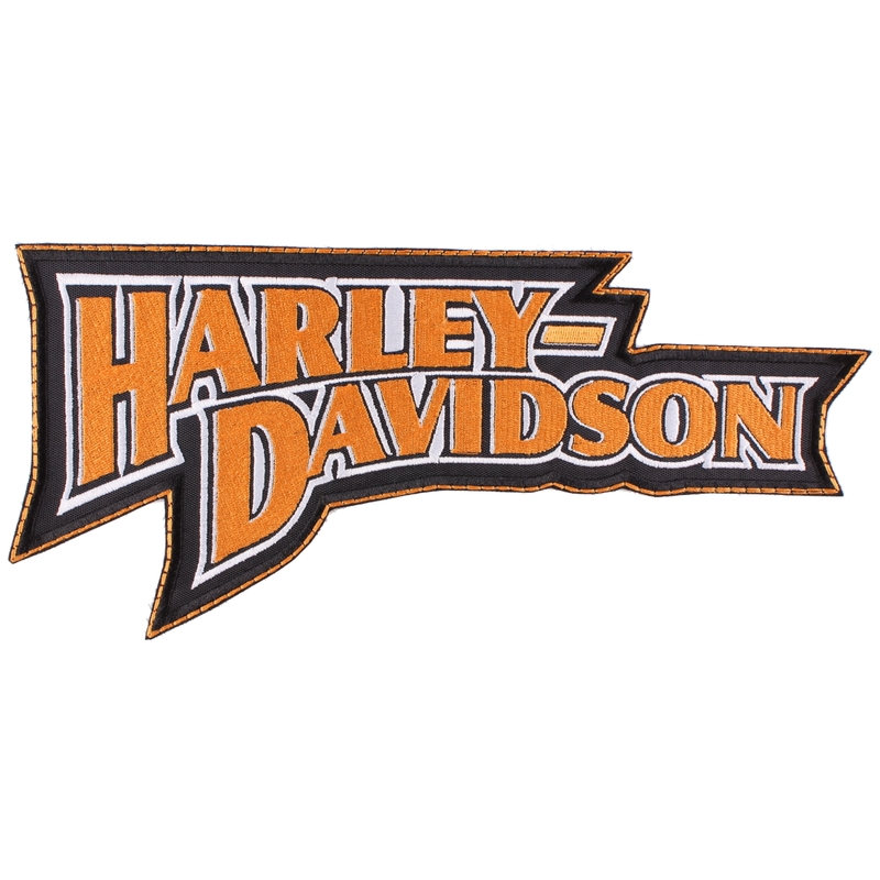 Patch Harley Davidson inskription orange - large