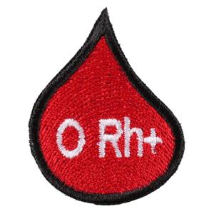 Plaster med blodgruppedråbe 0 Rh+