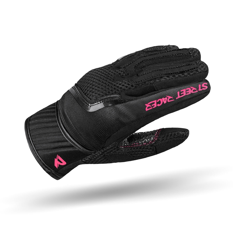 Dame motorcykelhandsker Street Racer Stunt sort-pink
