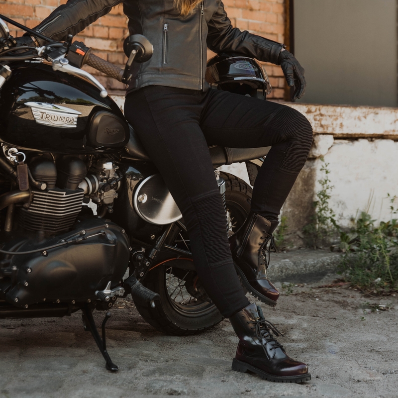 Dame motorcykelleggings Ozone Chica sort