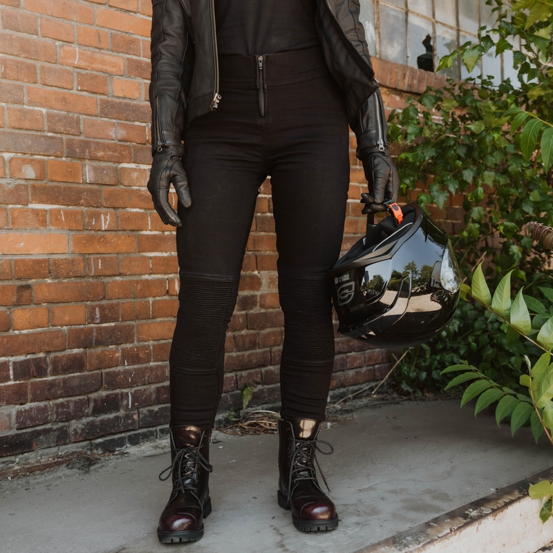 Dame motorcykelleggings Ozone Chica sort