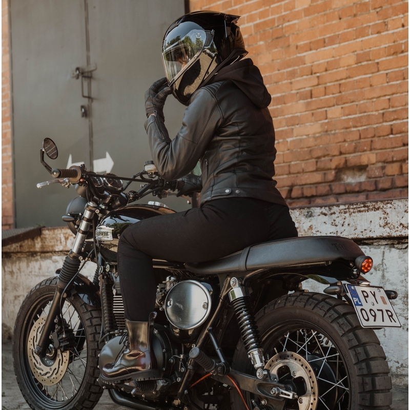 Dame motorcykelleggings Ozone Chica sort
